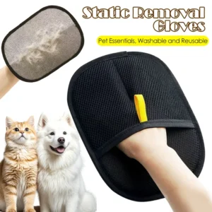 Gants de toilettage pour animaux de compagnie, gants d'élimination statique réutilisables, outil d'épilation Double face pour enlever les poils de chien et de chat des vêtements de tapis