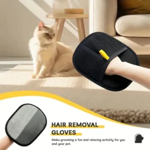 Gants en fil et poils d'animaux pour nettoyer les poils de chat, la conception à double brosse peut être réutilisée pour améliorer le confort et la nettoyage de votre maison