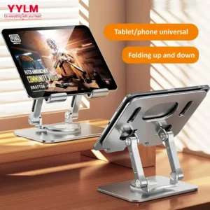 360 ° Support de tablette rotatif pour iPad, support de tablette pliable réglable, support de téléphone en aluminium Compatible avec iPad Pro/Air/Mini